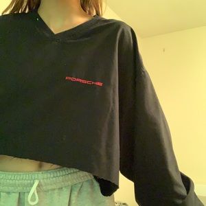 Cropped Porsche windbreaker sweatshirt